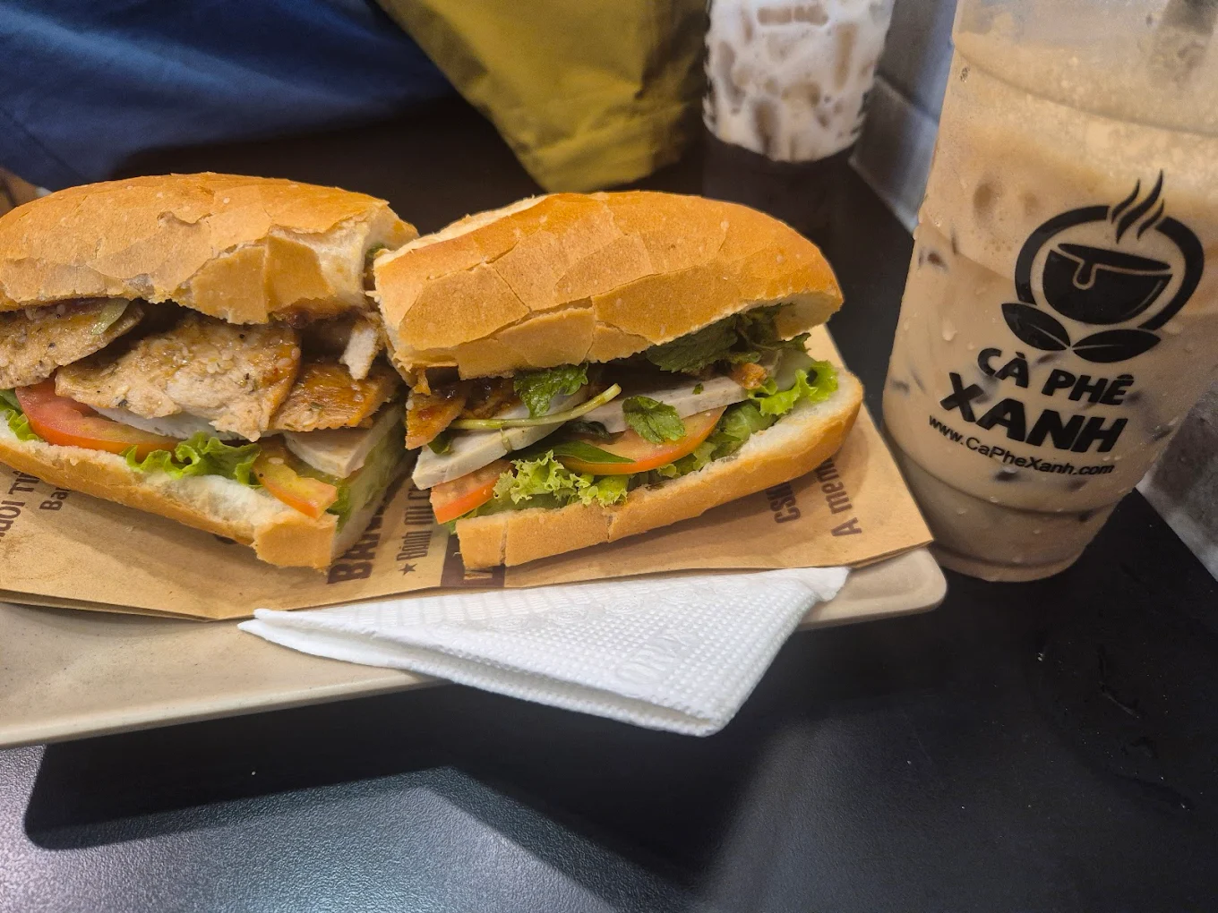 The fully vegan sandwiches are packed with herbs, tofu, mushrooms, and savory mock meats, offering a satisfying flavor punch